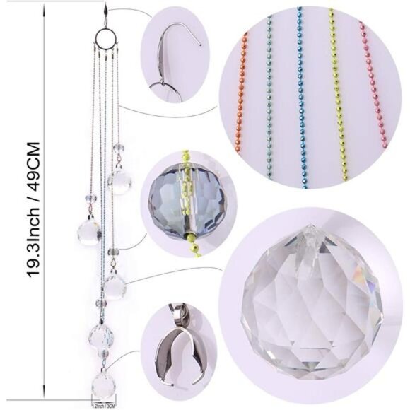 Crystals Ball Prisms Suncatcher Hanging Ornament Rainbow Maker for Home,Garden - Picture 2 of 7